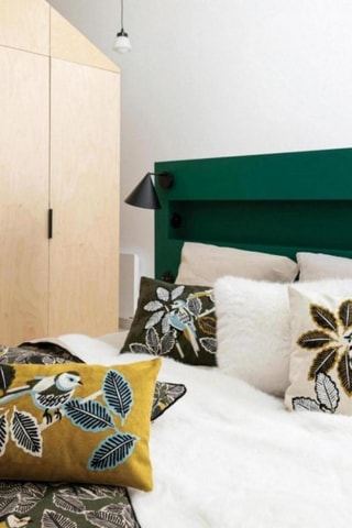 Plaid Zazu Chambray - Vert et beige - 135 x 200 cm