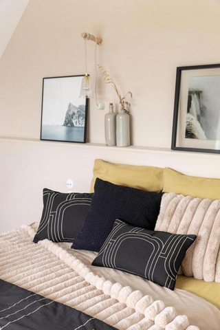 Coussin en lin Jaden - Noir - 40 x 65 cm