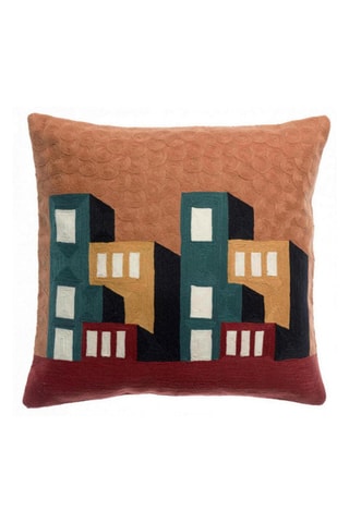 Coussin Suri - Beige et vert - 45 x 45 cm