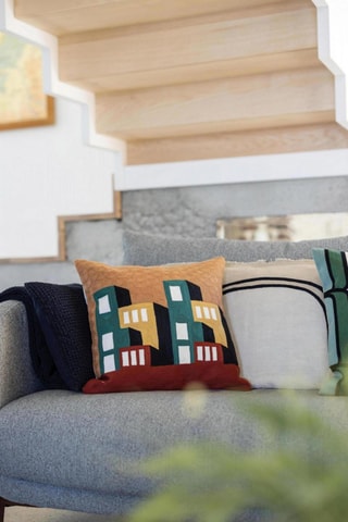 Coussin Suri - Beige et vert - 45 x 45 cm