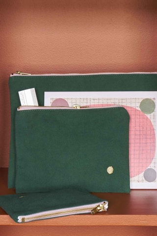 Pochette en coton biologique Iona - Vert foncé