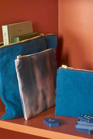 Pochette en coton biologique Iona - Bleu