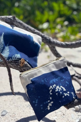 Pochette en coton biologique Cyanotype - Bleu