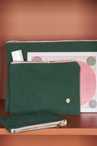 Pochette en coton biologique Iona - Vert foncé