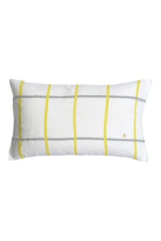Housse de coussin en lin Carl - Jaune - 50 x 30 cm