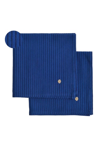 2 serviettes de table en coton biologique Léonie - Indigo