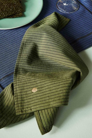 2 serviettes de table en coton biologique Léonie - Indigo