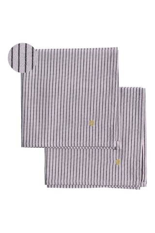 2 serviettes de table en coton biologique Léonie - Bleu et gris