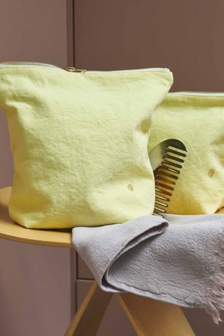 Trousse de toilette en coton biologique Iona - Jaune