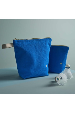 Trousse de toilette en coton biologique Iona - Bleu