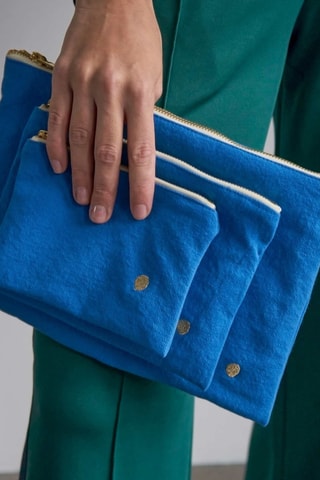 Pochette en coton biologique Iona - Bleu
