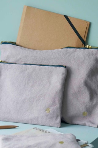 Pochette en coton biologique Iona - Lavande