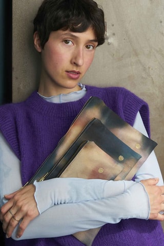 Pochette en coton biologique Iona - Bleu