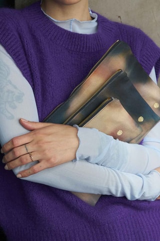 Pochette en coton biologique Iona - Bleu