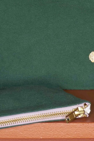Pochette en coton biologique Iona - Vert foncé