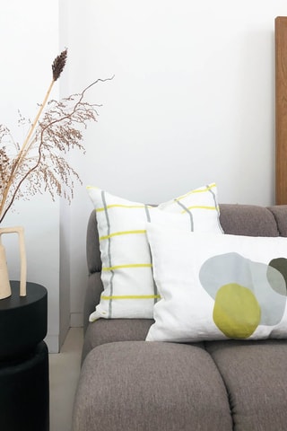 Housse de coussin en lin Pia - Gris - 60 x 40 cm