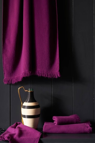 2 serviettes invité en coton biologique Luna - Violet - 50 x 30 cm