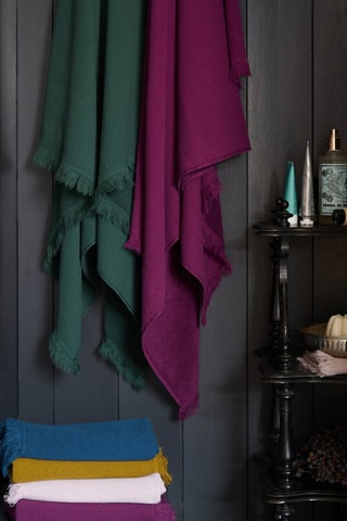 2 serviettes invité en coton biologique Luna - Violet - 50 x 30 cm