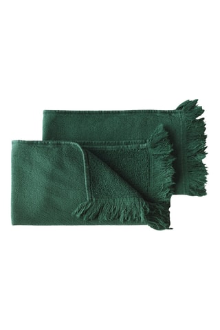 2 serviettes invité en coton biologique Luna - Vert - 50 x 30 cm