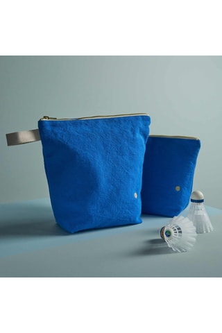 Trousse de toilette en coton biologique Iona - Bleu