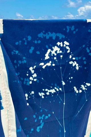 Torchon en coton biologique Cyanotype - Bleu