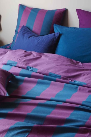 Taie d'oreiller en coton biologique Malo - Violet et bleu