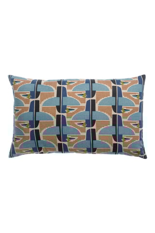 Coussin Farel - Bleu et orange - 40 x 65 cm