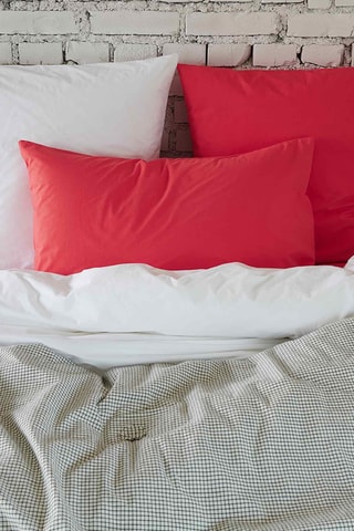 Taie d'oreiller en coton biologique Céleste - Corail