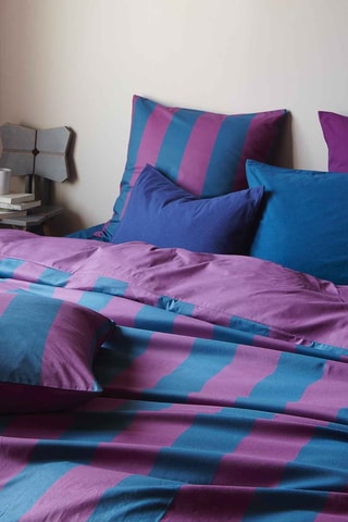 Taie d'oreiller en coton biologique Malo - Violet et bleu