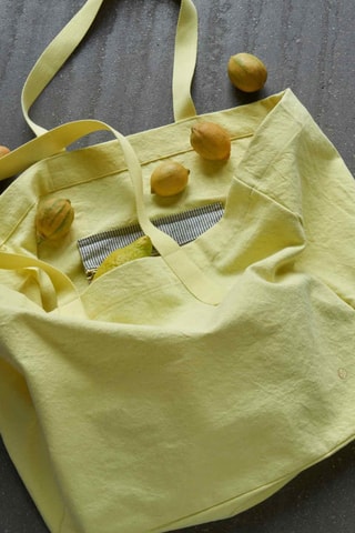 Cabas en coton biologique Iona - Jaune pâle