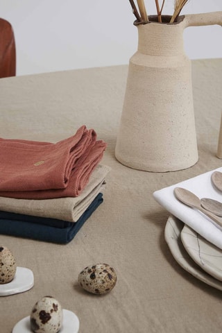 Nappe ovale en lin Marcel - Beige