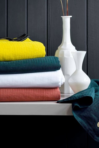 Nappe rectangulaire en lin Marcel - Blanc -