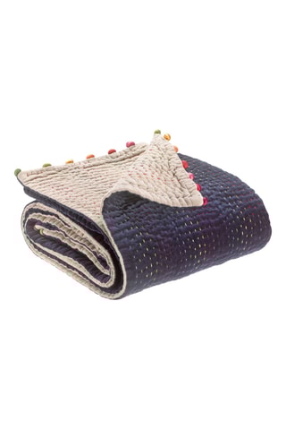 Plaid coton Gastounet - Cobalt - 140 x 200 cm