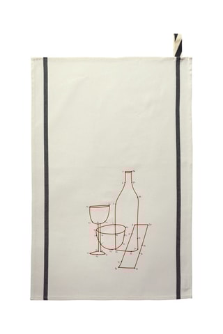 2 x Torchon en coton biologique Phil Drink Tea - Ecru