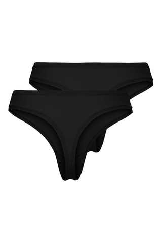 2 strings en coton biologique - Noir