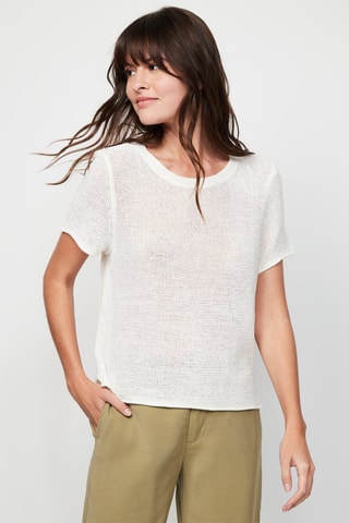 Pull à manches courtes - Blanc cassé