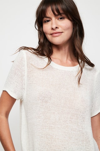 Pull à manches courtes - Blanc cassé