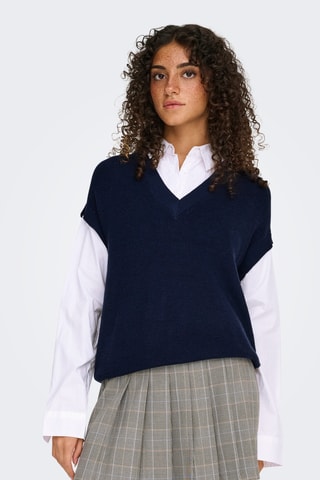 Pull trompe-l'œil - Bleu marine