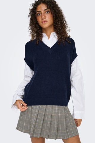 Pull trompe-l'œil - Bleu marine