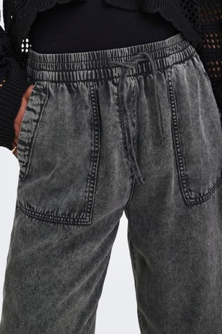 Pantalon cargo en jean taille haute - Noir