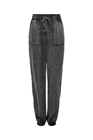 Pantalon cargo en jean taille haute - Noir