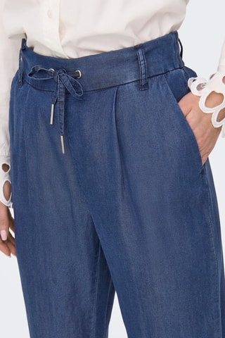 Pantalon en jean taille haute - Bleu marine