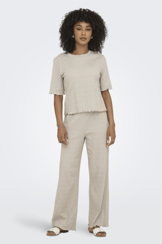 Pantalon taille haute - Beige