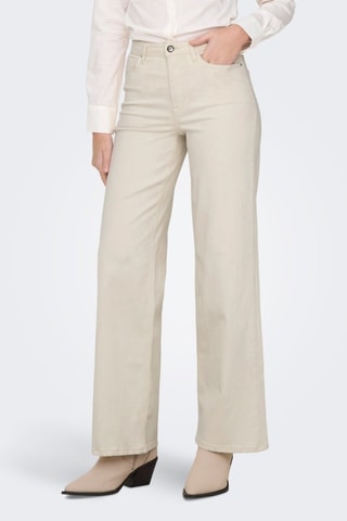 Pantalon taille haute en coton biologique - Ecru
