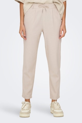 Pantalon taille haute en lin - Beige