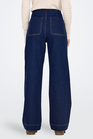 Jean wide legs taille haute - Bleu foncé