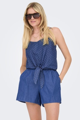 Caraco noué en denim - Bleu