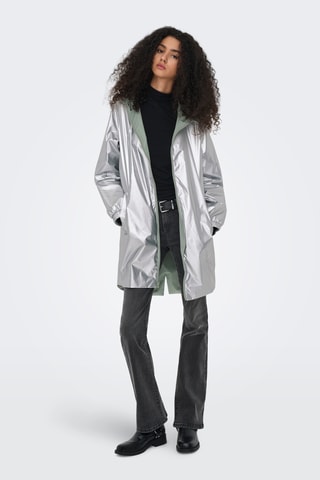 Parka réversible à capuche - Argenté et vert