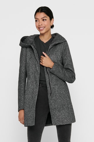 Manteau à capuche - Gris foncé chiné
