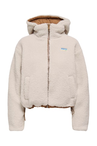 Veste à capuche réversible - Ecru et marron